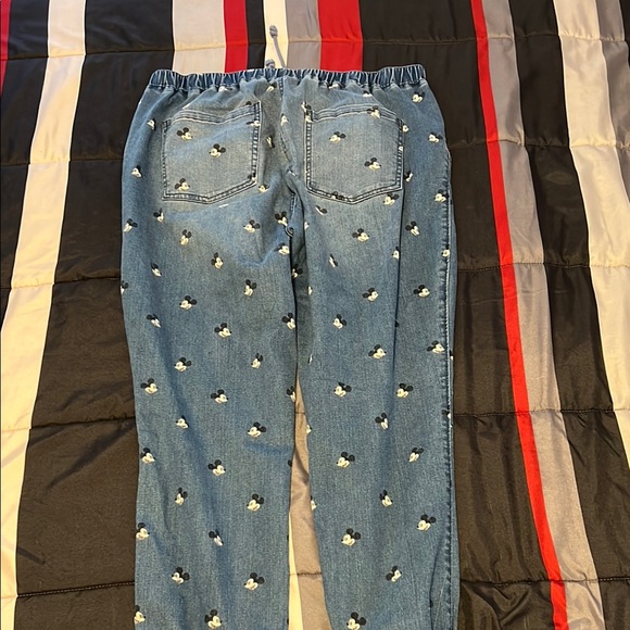 Disney Women's Blue Jeans with Mickey Mouse Print - Picture 2 of 3